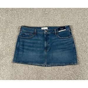Abercrombie & Fitch Denim Skirt Womens 32 Blue Mid Rise Stretch Curve Love Mini